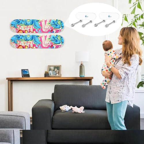 Cintres muraux pour skateboard flottants sans perçage pour ranger votre planche sans abîmer les murs - 2