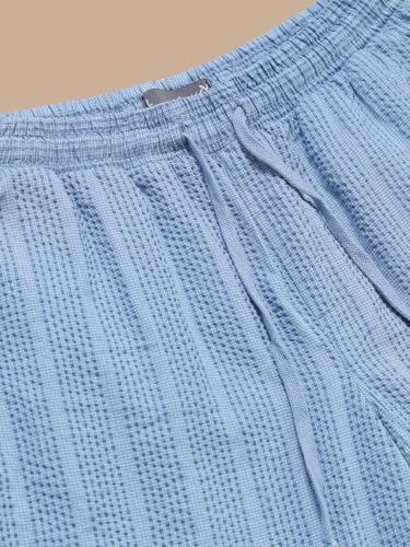 Image of StitchX Men's Airport Look Textured Seersucker Cotton Jogger Trousers S-4XL