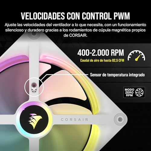 Miniatura 7 de Corsair iCUE Link QX140 RGB RGB de Cúpula Magnética de 140mm Ventilador - Blanco