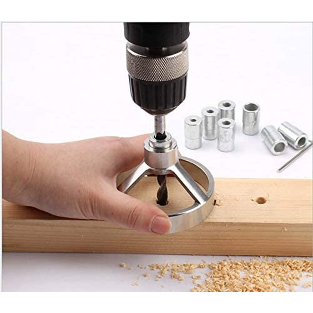 Punta per guida ad angolo retto, autocentrante per centrare la maschera per la lavorazione del legno Strumento per la foratura verticale Set per foratura del foro Kit di posizionamento