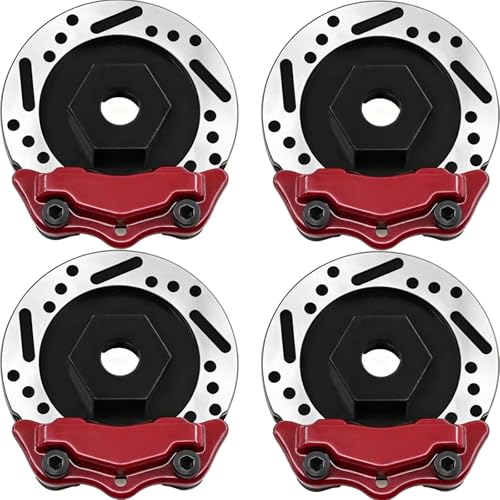 Fraizoe RC Brake Discs with Caliper & 12mm Hex Hub for 1/10 Scale Cars - Aluminum Alloy Upgrade Kit for Drift, Crawler, On-Road RC Car - CNC Machined...
