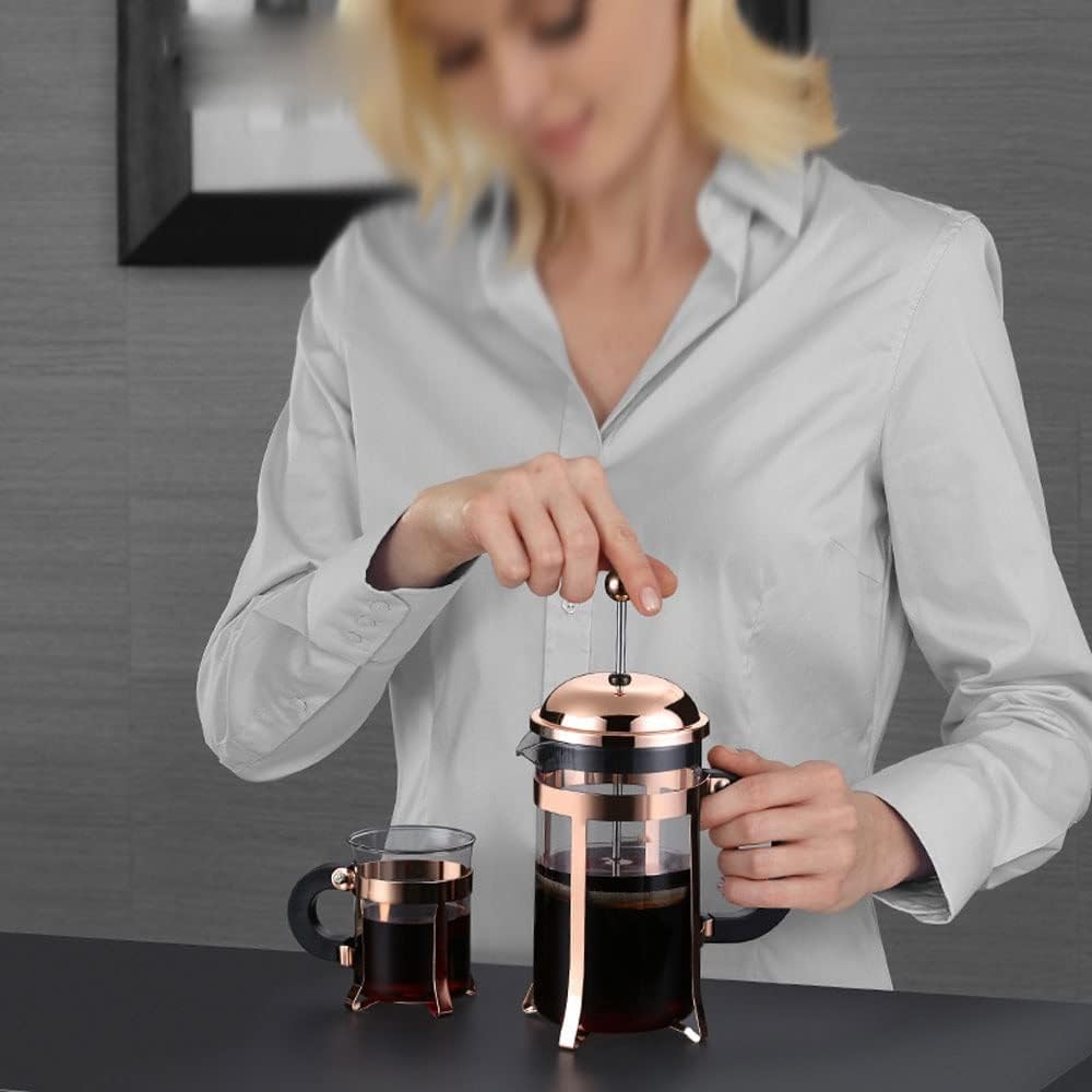 French Press Coffee Maker (600ML), 304 Stainless Steel Coffee Press, Durable Easy Clean Heat Resistant Borosilicate Glass - 100% BPA Free