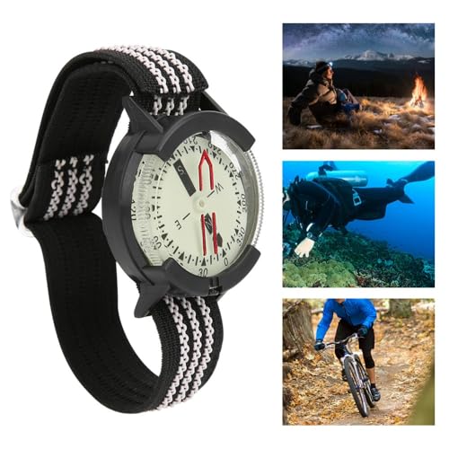 Brújula de muñeca resistente al agua con esfera luminosa - Brújula de navegación ajustable para buceo, senderismo y aventuras al aire libre miniatura 6