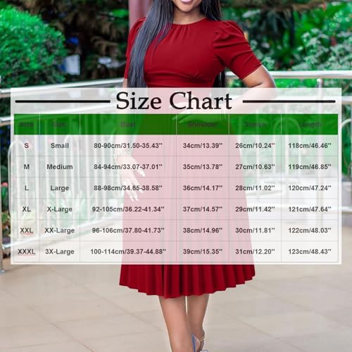 Womens Pleated Work Formal Dresses Fashion Mock Neck High Waisted Ruffle Sleeve Homecoming Dresses A-Line Midi Dress3