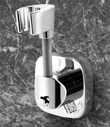 Qixora Duschkopfhalterung Saugnapf, 360° Drehbar Duschkopfhalterung mit Saugnapf Verstellbarer Brausehalter Bad Saugnapf rutschfeste, Kleberfreie, Nicht Perforierte, Abnehmbarer Handbrause Halterung
