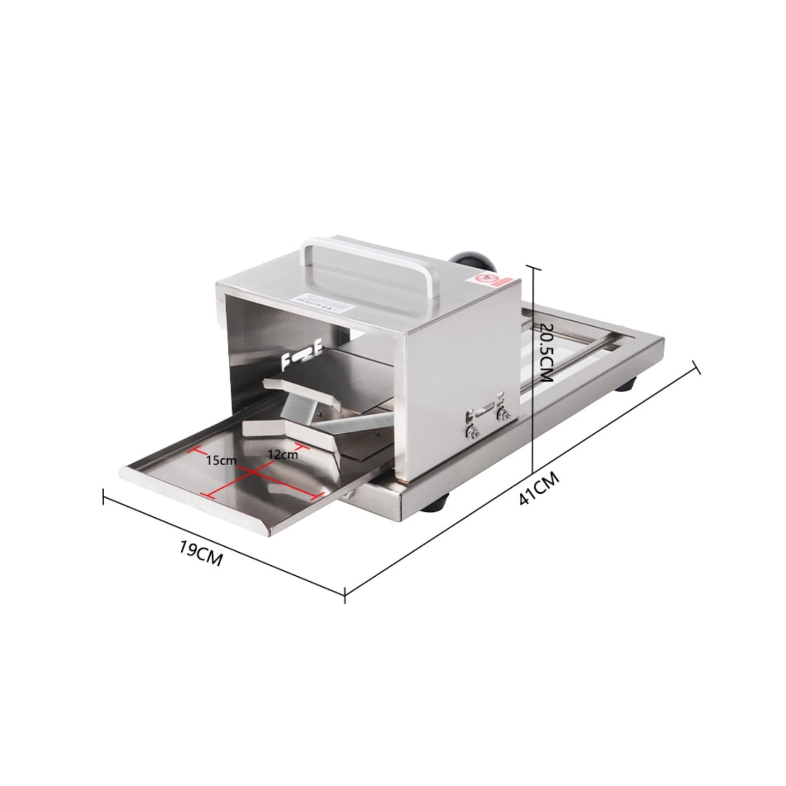 MagiDeal Rebanadora de Pan Manual a Tajadora Accesorio Estable con Bandeja Deslizante Grosor Regulable 1.7–3.2cm Acero Inoxidable con Asa para Bollos y Panes
