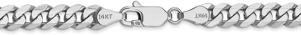 Chain Necklace 14K White Gold bracelet style Curb 7 in 5.75 mm