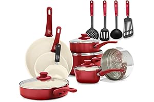 GreenLife Soft Grip: Healthy Ceramic Nonstick 16-Piece Cookware Set
