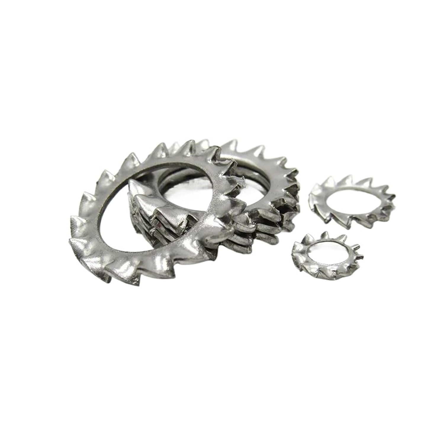 304 Stainless Steel External Toothed Serrated Lock Washer Gasket M2.5-M24 Pack(M10)