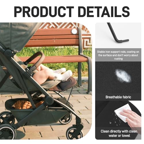 YIBEICO Stroller Adjustable Leg Rest for Joolz AER+/AER Footrest Extender for Extra Leg Support Comfort Accessory by YIBEICO - Image 4