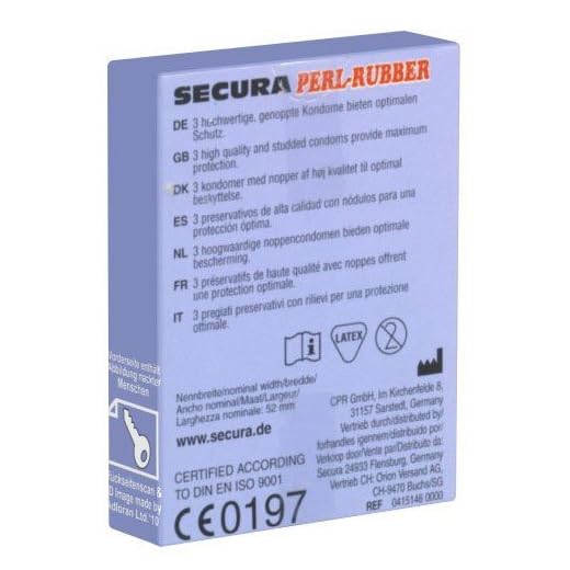 Orion 415146 Secura Perl-Rubber 3-er mit Noppen, Das Erlebnis-Kondom mit zarten Perl-Noppen.