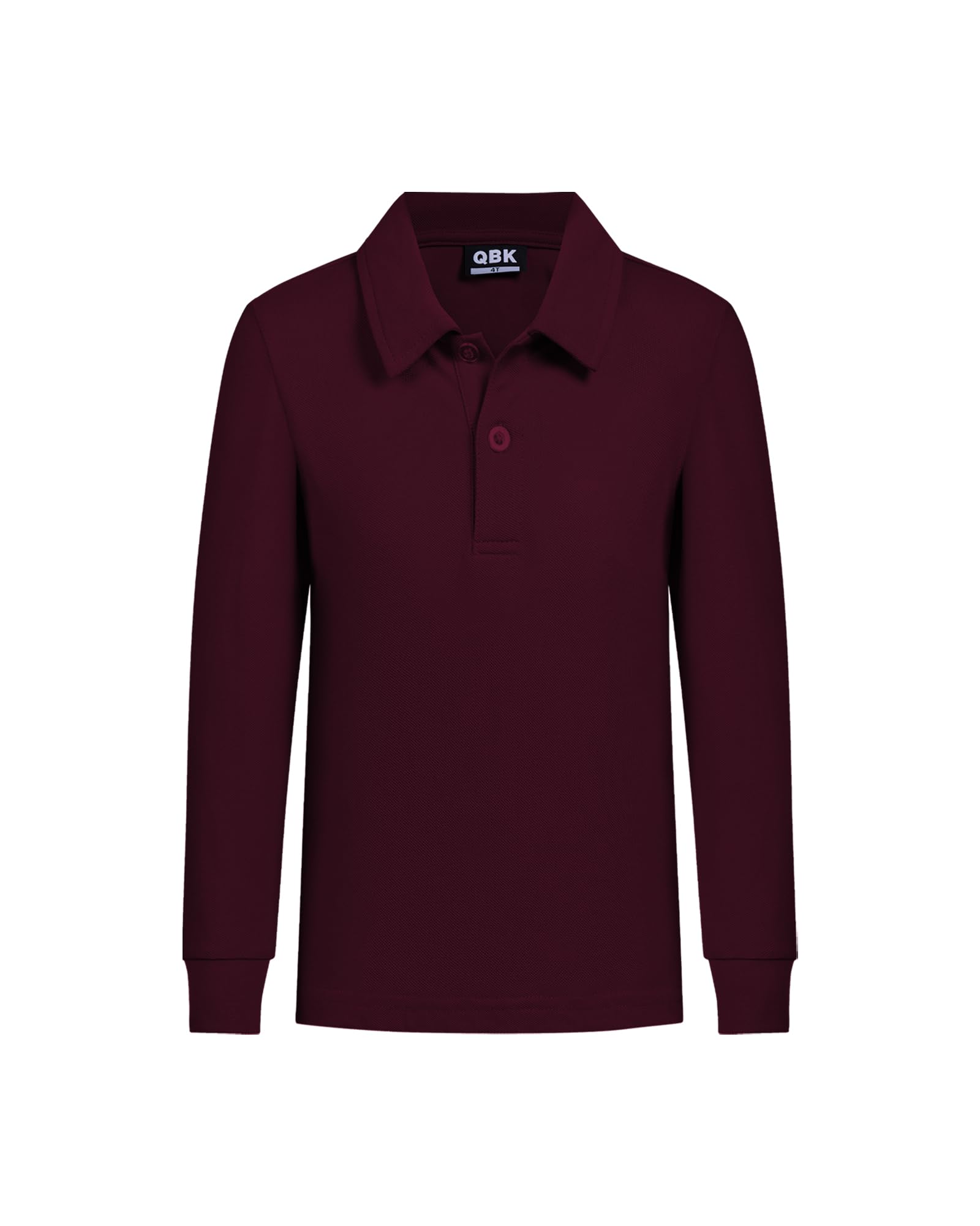 QBK Toddler to Youth Boys' School Uniform Pique Polo Shirts Kids Long Sleeve Collared Golf Shirt