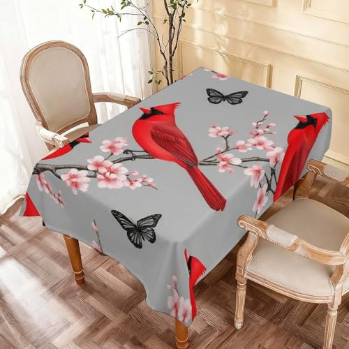 Nappe de table anti-tache rectangulaire imprimé oiseaux de jardin