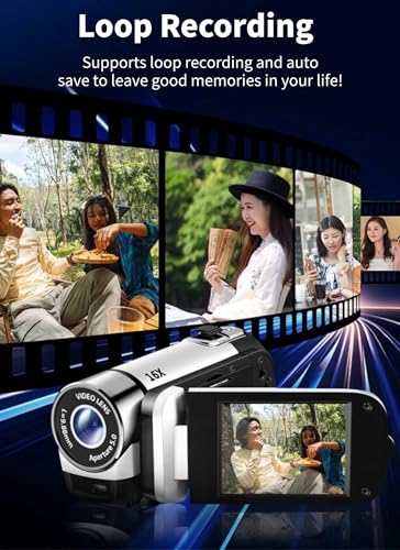 Appareil photo numérique 1080P compact avec écran pivotant 2.4"