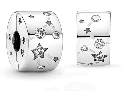 WEIMU Charms Ferma-perle in vero argento sterling 925 per bracciali, ferma-ciondoli per braccialetti con perle, perle ferma-ciondoli, m, Argento sterling, Zirconia cubica