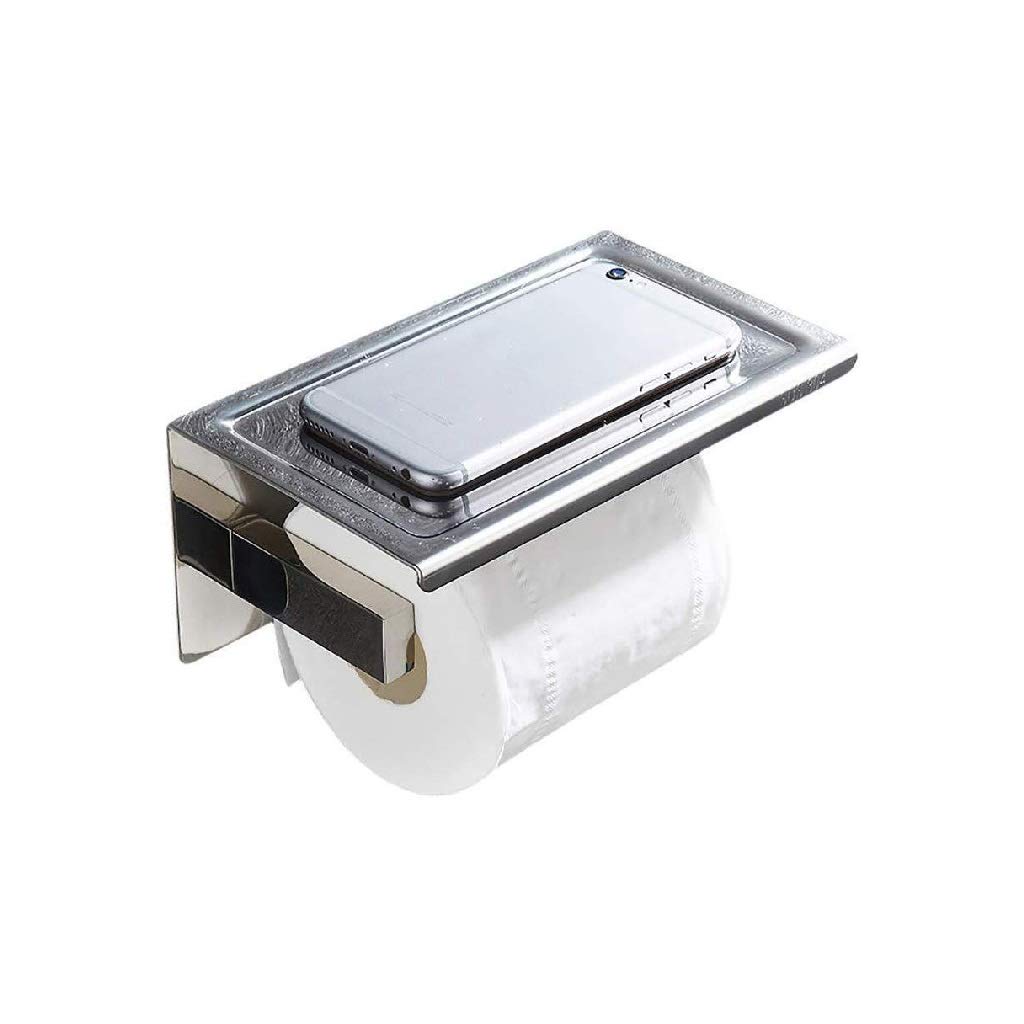 Stały uchwyt na papier toaletowy, Stainless Steel Toilet Paper Holder With Shelf Wall Mounted For Bathroom 190x115x94mm