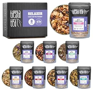 Tiesta Tea – 8 Herbal & Rooibos Tea Dry Flight Set, Premium Loose Leaf Variety Pack with Herbal & Chamomille Tea – 8 Resealable Sample Pouches