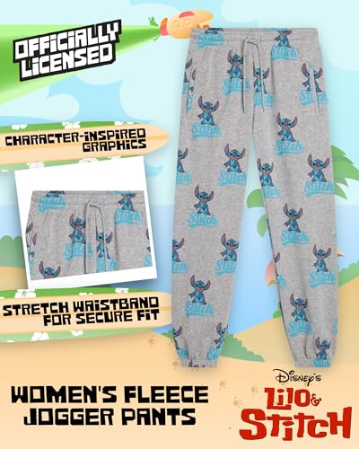 Disney Women's Fleece Jogger Pants - Lilo & Stitch Casual Lightweight Wide Leg Sweatpants for Women (Sizes: S-XL)2