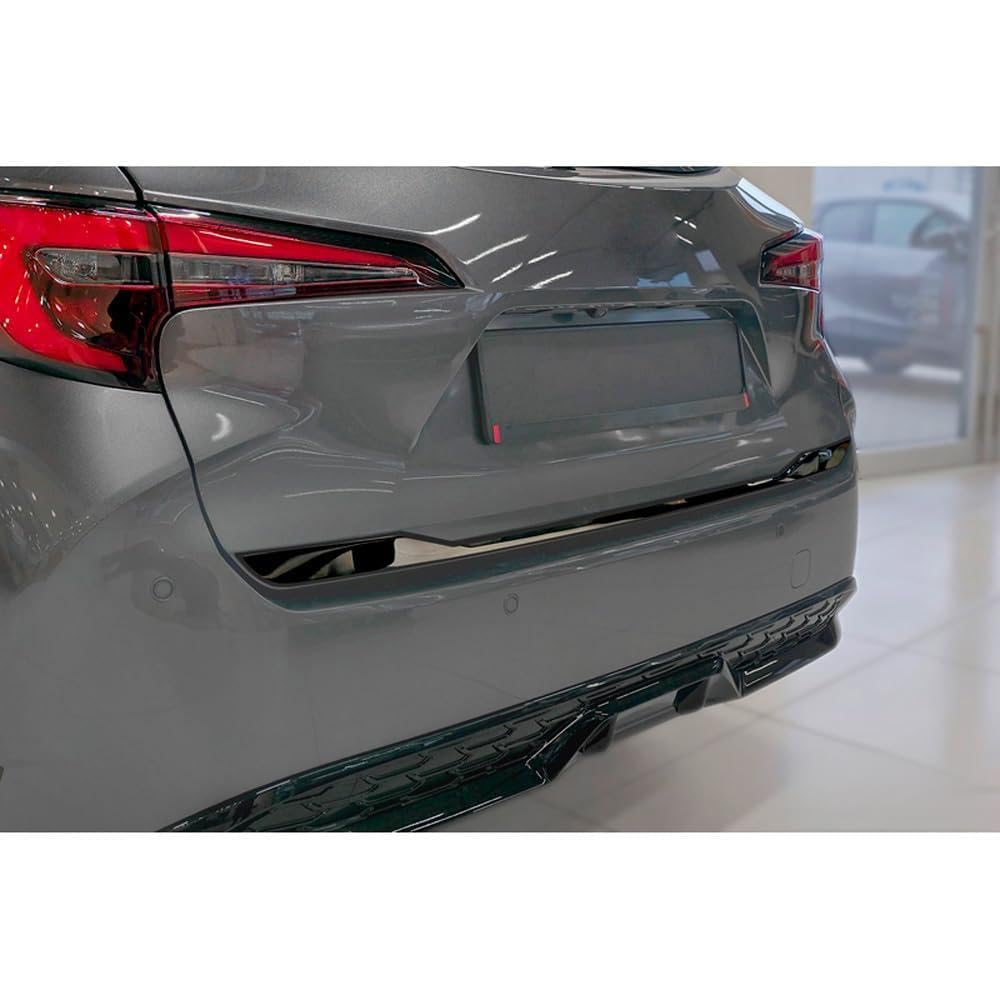 Avisa Black Chrome Stainless Steel Tailgate Trim compatible with Toyota Corolla Touring Sports (E21) 2019-