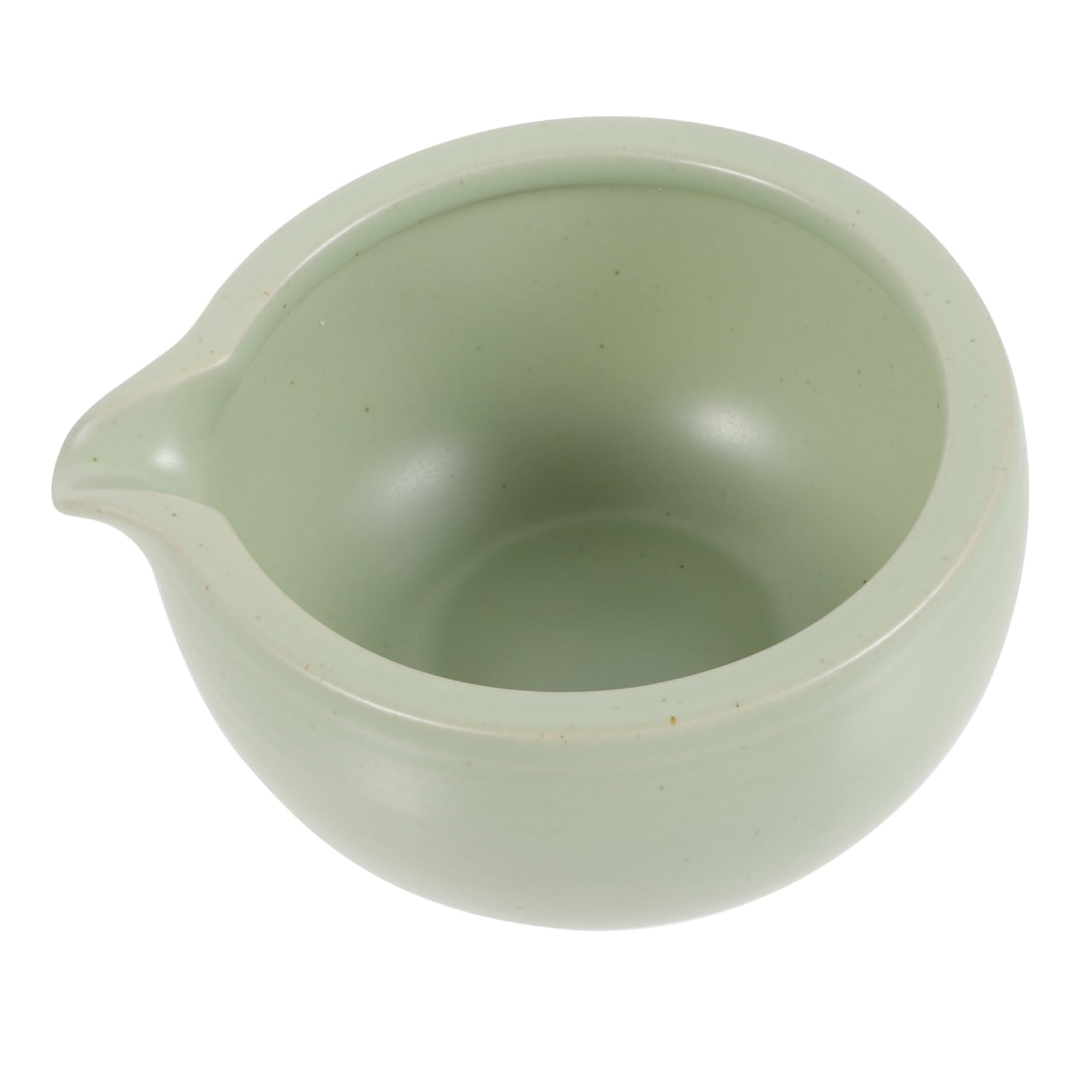 MUCKLILY Japanese Matcha Bowl with Spout Traditional Ceramic Tea Cup for Tea Ceremony