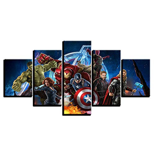 ADGUH 5 Cuadro sobre Lienzo atuve Wall Art 5 Panel Movie Capital Character Abstract Cuadros lienzos Impresiones en Lienzo Marco Nuevo