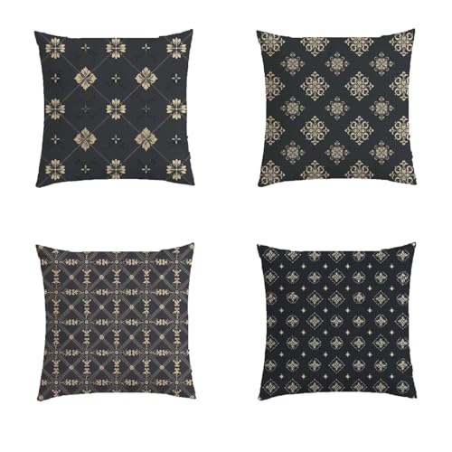 Housses de coussin avec fermeture éclair invisible géométriques pour lin - 2
