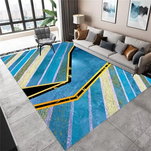 Tapis maison bleu de haute qualité 70x120cm doux pour table basse - 2
