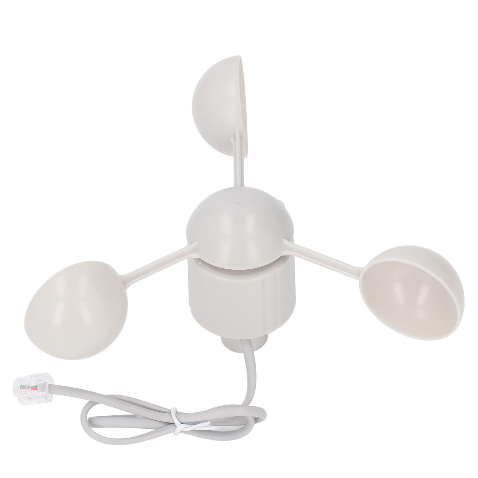 Kit de Medidor Meteorológico, Anemómetro de Copa de Veleta, Anemómetro, Taza de Sensor de Medición de Velocidad, Conector RJ11, 3 Tazas, Medidor de Dirección del Viento para
