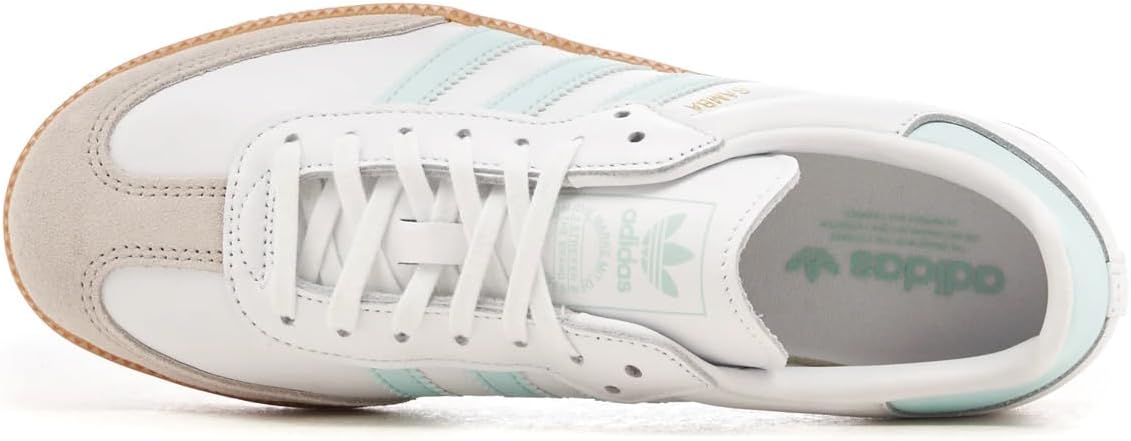 adidas Samba OG Big Kid Shoes, Cloud White/Semi Flash Aqua/Gum, Size 6.5 - Image 2
