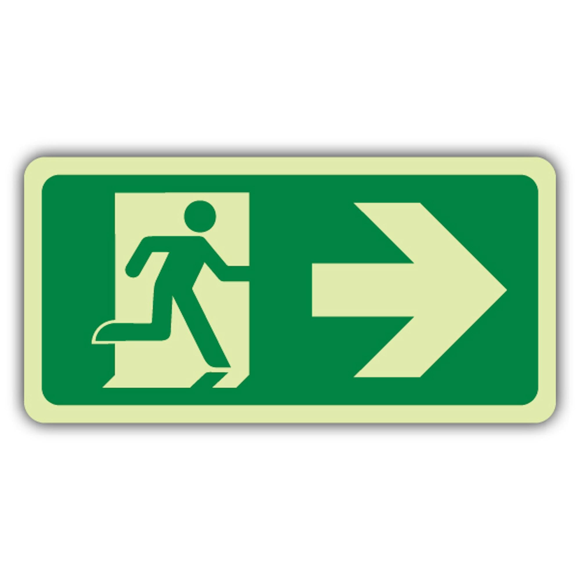 V Safety Emergency Exit Arrow Right Sign – 600 x 300 mm – Vinile triplo