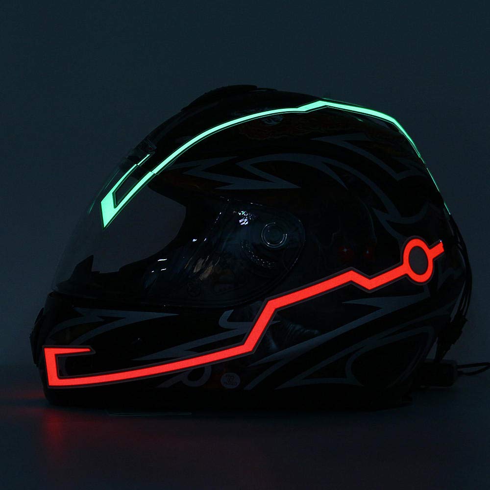 Spedy Motorcycle Helmet Light Strip LED Night Signal Light Luminous Stripe Fashion Modified Glowing Bars - Green Numercmb40 | Set of 1