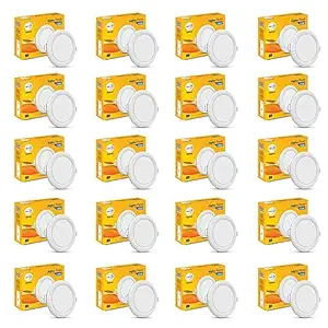 Wipro Garnet 15W Round LED Alpha Panel | Cool Day White (6500K) | Recessed Down Light for False Ceiling | Cutout - 153mm | Pack of 20