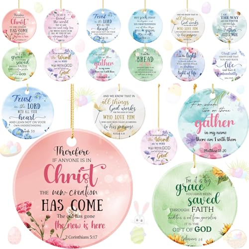 Realspring 12 Pcs Christian Hanging Ornaments Bulk Christian Christmas Ornaments