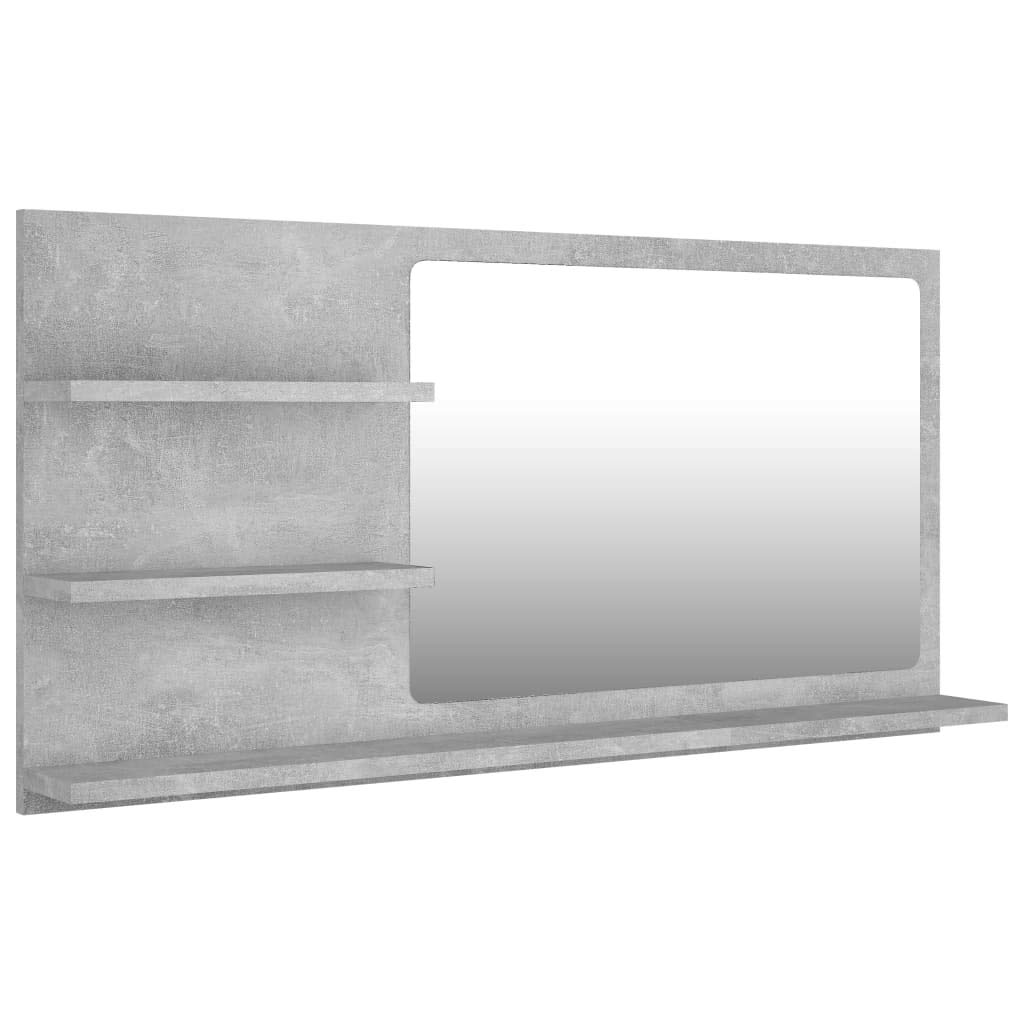 Vidaxl Bathroom Mirror Concrete Grey 90X10.5X45 Cm Engineered Wood from B&Q