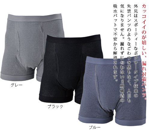 尿漏れ防止パンツ L ボクサータイプ Amazon | 尿漏れパンツ男性用 Lサイズ 【紳士ちょいモレ対策
