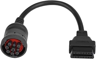 auto j1939 + Truck Diagnostic Interface OBD2 Dech 16-Pin Obd2 Female 9-Pin Adapter Cable Car Tool J1939-9pin to OBD Obdii