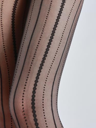 Image of Sahabowi Women Tights, Female Sheer High Waist Pantyhose, Vintage Control Top Stockings