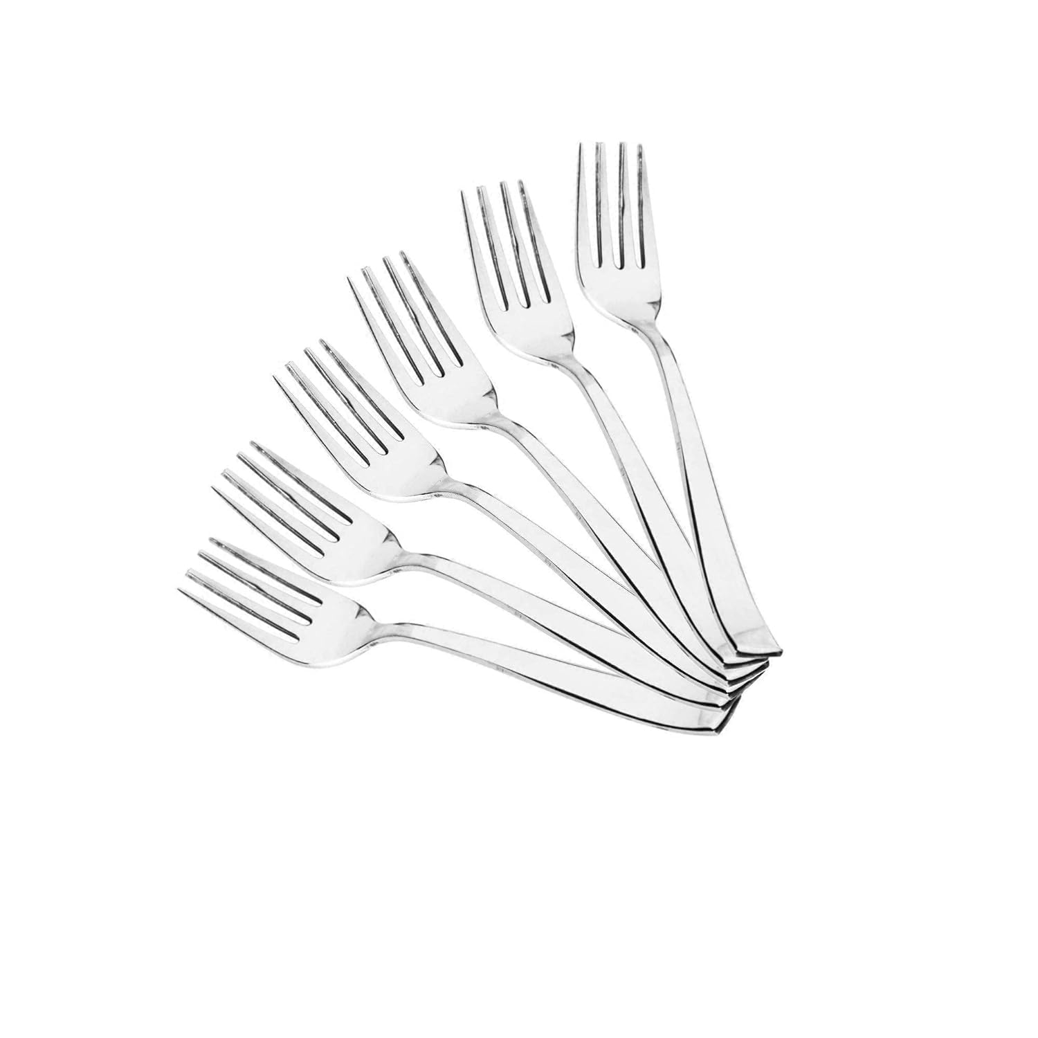 ikis Stainless Steel Dinner Forks, Set of 6, Modern Design, Silver-image-2