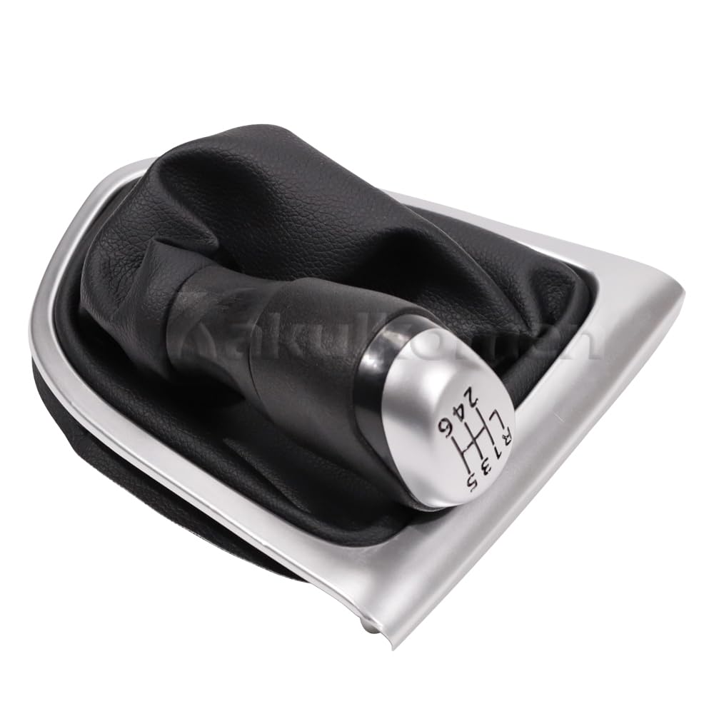 for Renault Clio 4 IV MK4 5 Speed Gear Shift Knob Manual Stick Head Shifter Lever Handle Car Interior Replacement Accessories (Matte Silver R6)