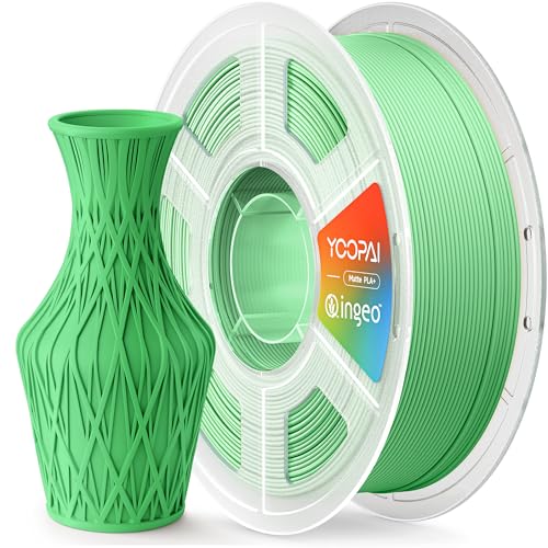 Image of PLA+ Matte Filament 1.75mm, Soft Matte Finish, Reduced Layer Lines, 1KG (2.2lbs) 3D Printer PLA Filament, Dimensional Accuracy + /- 0.02 mm, Grass Green