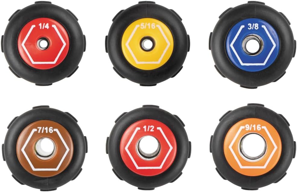 Klein Tools 654516 Heavy-Duty Hollow Shaft Nut Driver, Color-Coded 5/16-Inch Hex, Pass Through Design, 6-Point Socket, and Cushion-Grip Handle