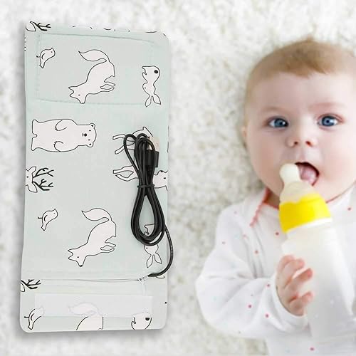 Miniatura 2 de Calentador de biberones USB para bebés, portátil, con dibujos animados, botella de leche, calentador de viaje, calentador portátil para calentar