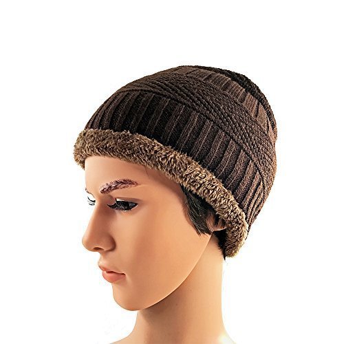 AIMKE Warm Thick Winter Hat,Warm Chunky Thick Stretchy Knit Beanie Skull Cap Beanie (NM-Coffee)