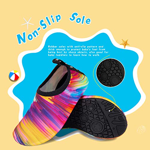 Image of WateLves Kids Water Shoes Toddler Girls Boys Barefoot Non-Slip Quick Dry Aqua Socks for Beach Swim Walking