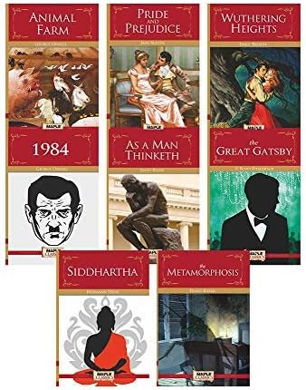 Best of Classic Fiction (Set of 8 Books) - As a Man Thinketh, Wuthering Heights, Pride and Prejudice, Great Gatsby, Animal Farm, 1984, Metamorphosis, Siddhartha by Various Authors