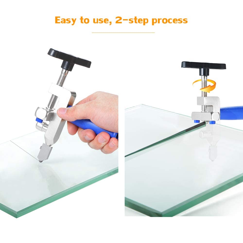 2 in 1 Glass Cutter Tool Durable Roller Cutter Multifunction Hand Tool 2