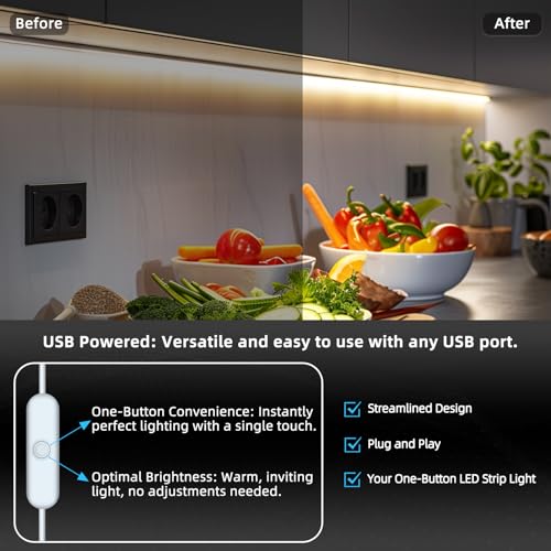 Image of LED Cob Strip Light 5V USB, 4000K Natura White,6.56ft Flexible Self-Adhesive Light Strip for 3D Printer External Lighting Decoration,Cabine, Mirror,TV,Table,Home DIY Lighting