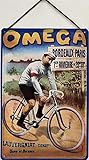 omega werbung  Blechschild mit Kordel 30 x 20 cm Classic Fahrrad Werbung: Omega - Bordeaux - Paris - Blechemma