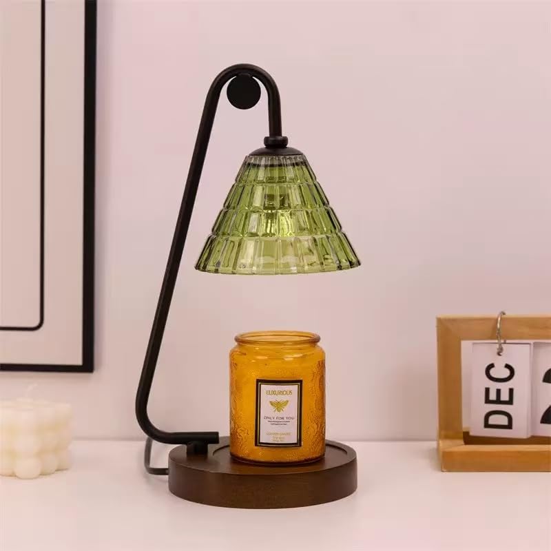Candle Warmer Lamp With Dimmable Timer - Top-Down Melter For Jar Candles, 2 Bulbs Included (Amber)