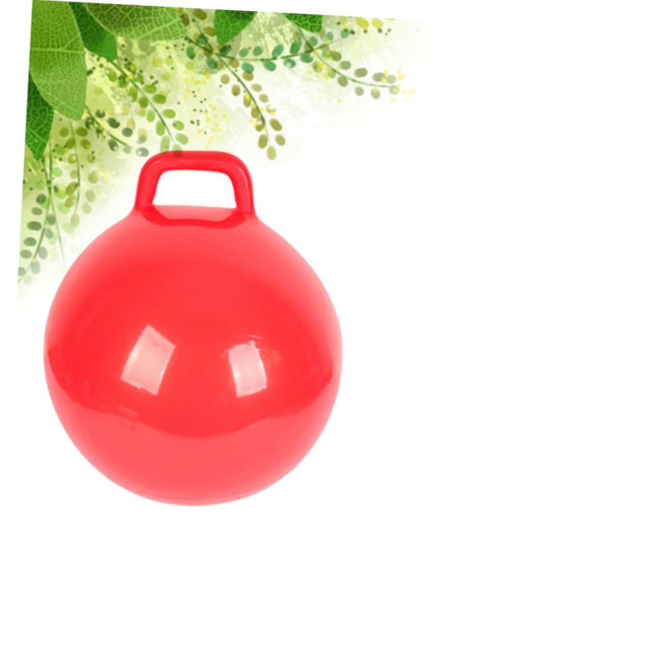 KONTONTY 2Pcs Inflatable Bounce Ball with Handle Fun Jumping for Aged for Indoor and Outdoor